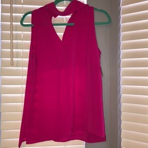 Hot pink collared tank top